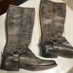 FRYE knee high grey leather boots - worn 4 times